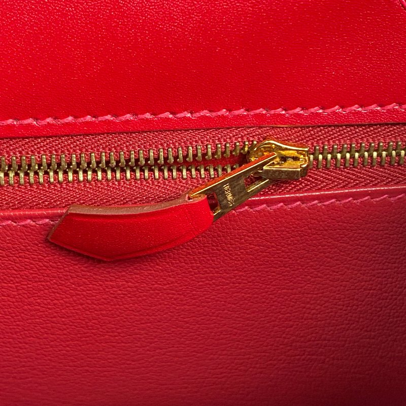 △ Hermes 愛馬仕 Red Box Calfskin Gold Plated Metal Kelly 32 2 Way Bag Stamp X 紅色滑面小牛皮鍍金金屬兩用袋X刻 - 267002476-23