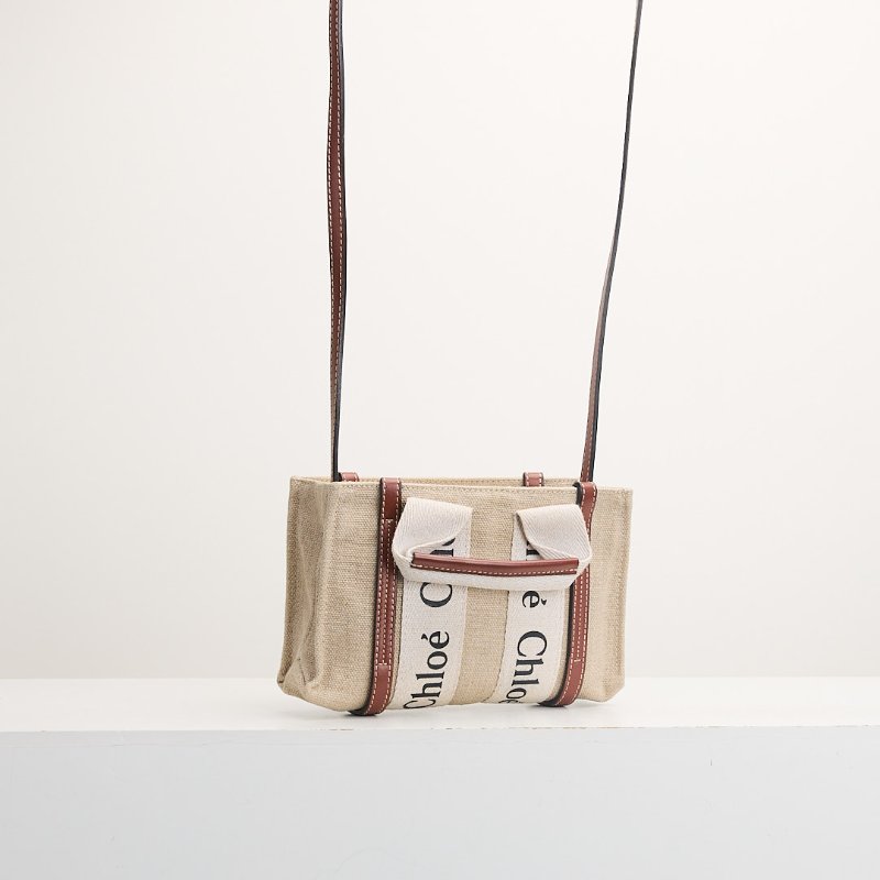 二手Chloé Woody tote mini 棕-1