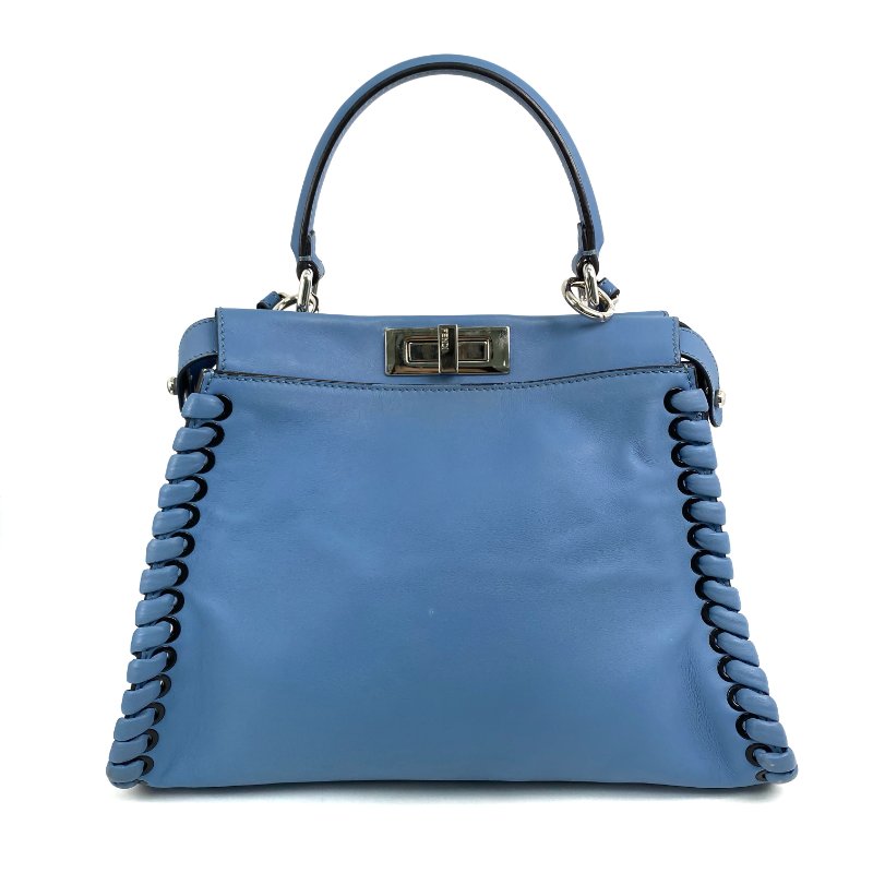 △ Fendi 芬迪 Blue Calfskin Peekaboo 2 Way Bag 8BN290 藍色小牛皮兩用袋 - 257027927-1