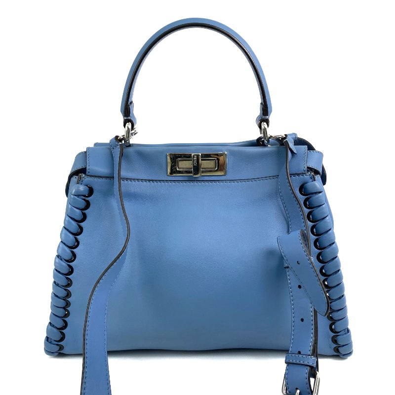 △ Fendi 芬迪 Blue Calfskin Peekaboo 2 Way Bag 8BN290 藍色小牛皮兩用袋 - 257027927-2