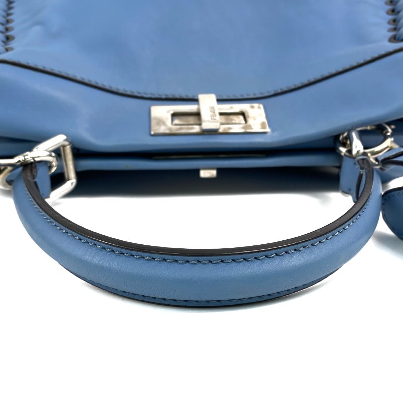 △ Fendi 芬迪 Blue Calfskin Peekaboo 2 Way Bag 8BN290 藍色小牛皮兩用袋 - 257027927-7