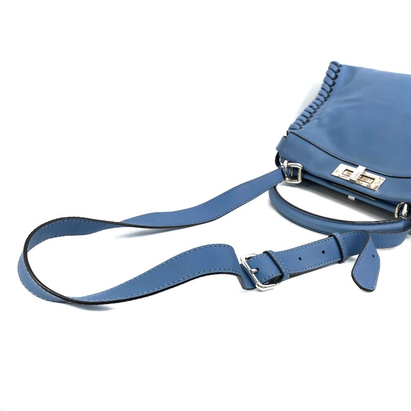 △ Fendi 芬迪 Blue Calfskin Peekaboo 2 Way Bag 8BN290 藍色小牛皮兩用袋 - 257027927-8
