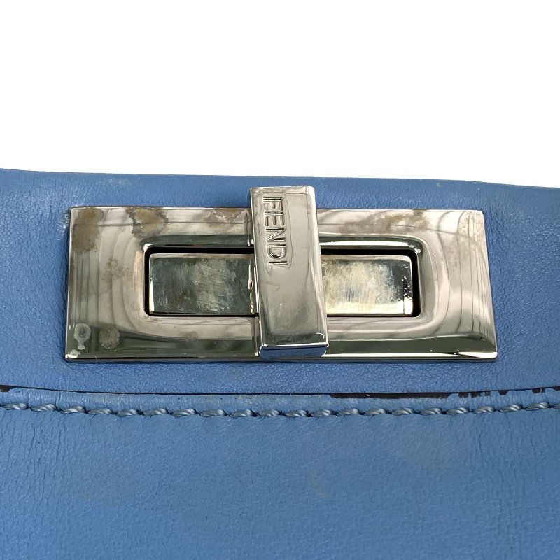 △ Fendi 芬迪 Blue Calfskin Peekaboo 2 Way Bag 8BN290 藍色小牛皮兩用袋 - 257027927-13