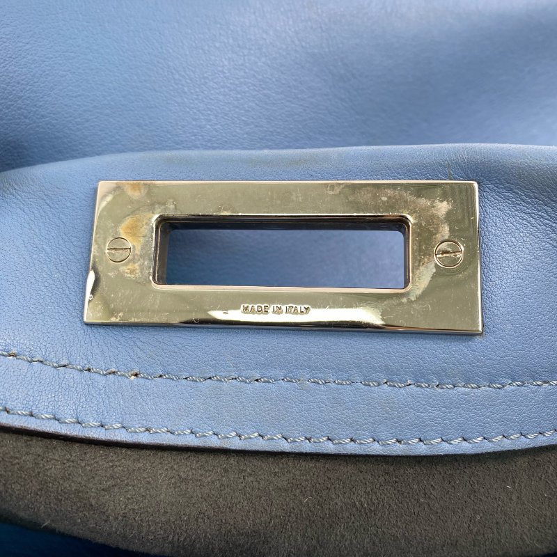 △ Fendi 芬迪 Blue Calfskin Peekaboo 2 Way Bag 8BN290 藍色小牛皮兩用袋 - 257027927-18