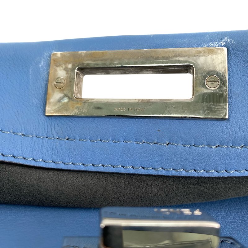 △ Fendi 芬迪 Blue Calfskin Peekaboo 2 Way Bag 8BN290 藍色小牛皮兩用袋 - 257027927-23