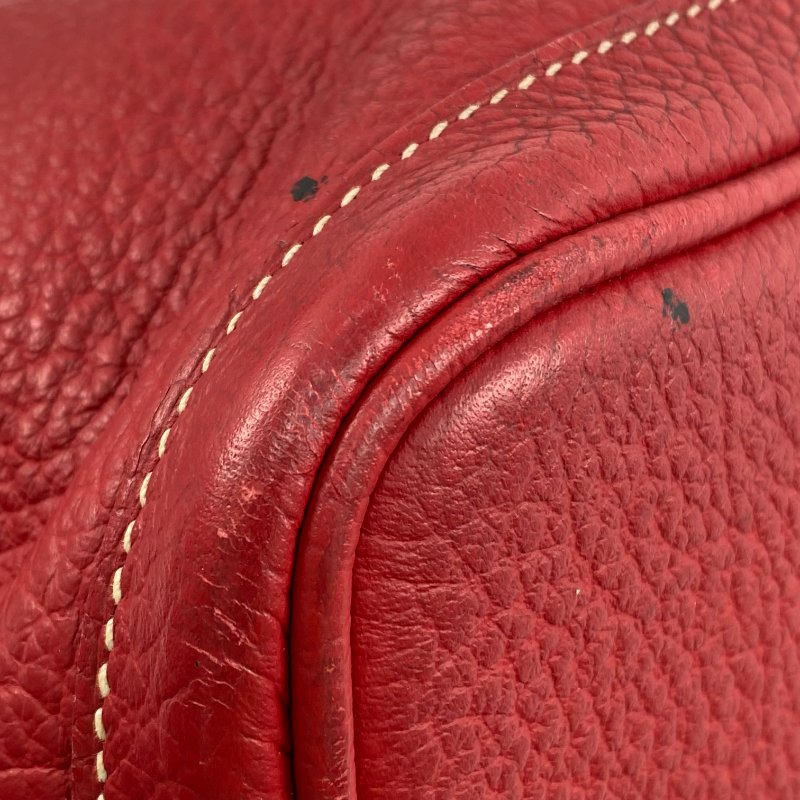 △ Hermes 愛馬仕 Red Negonda Calfskin Palladium Party Garden Party 36 Hand Bag Stamp [R] 紅色粒紋小牛皮鍍鈀金屬手袋[R]刻 - 257027911-7