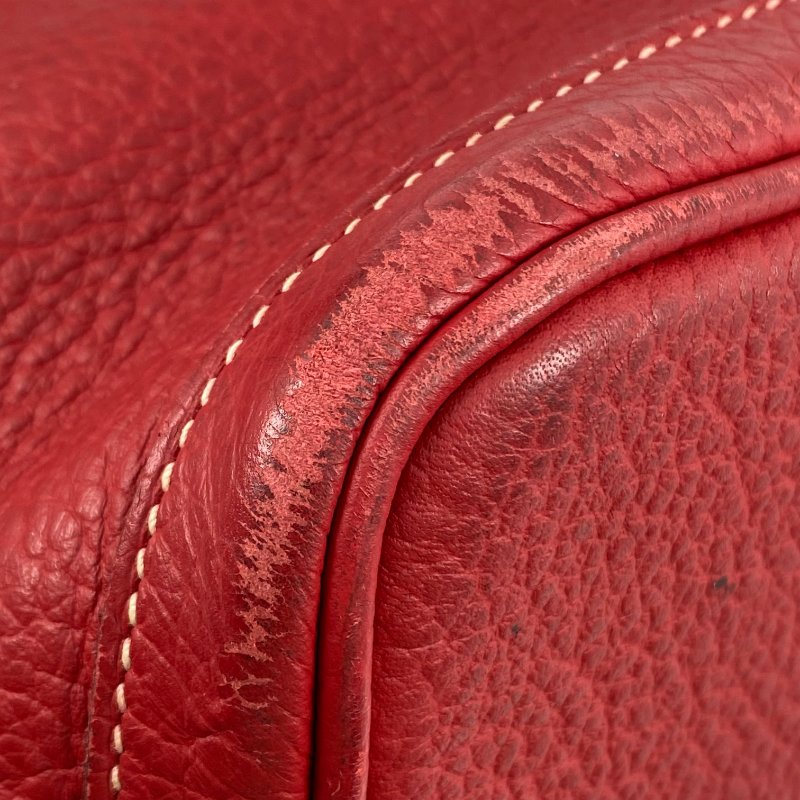 △ Hermes 愛馬仕 Red Negonda Calfskin Palladium Party Garden Party 36 Hand Bag Stamp [R] 紅色粒紋小牛皮鍍鈀金屬手袋[R]刻 - 257027911-9