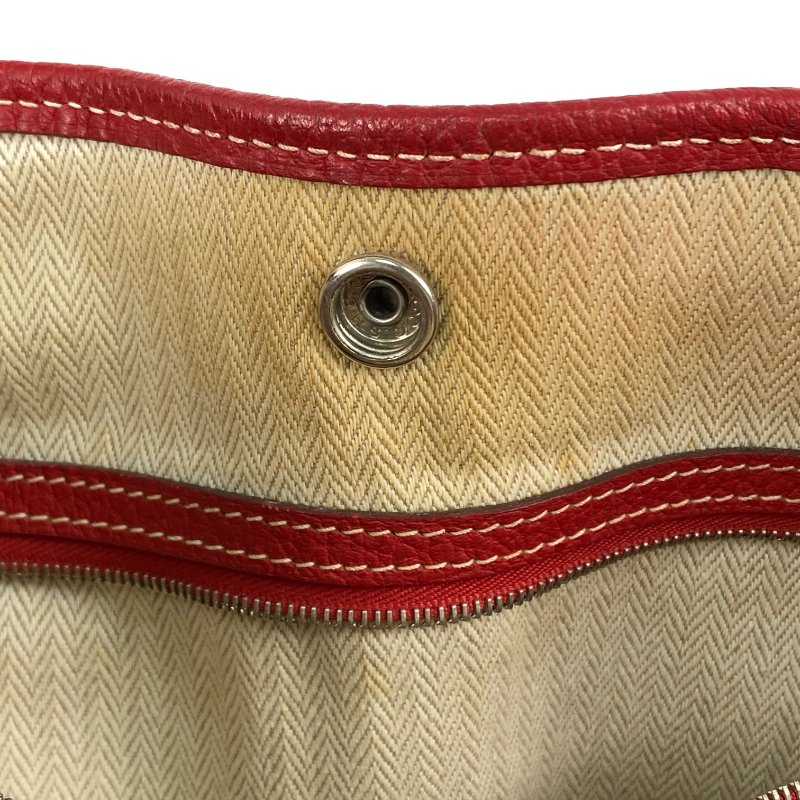 △ Hermes 愛馬仕 Red Negonda Calfskin Palladium Party Garden Party 36 Hand Bag Stamp [R] 紅色粒紋小牛皮鍍鈀金屬手袋[R]刻 - 257027911-17