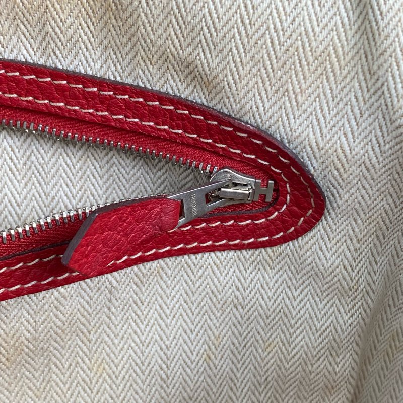 △ Hermes 愛馬仕 Red Negonda Calfskin Palladium Party Garden Party 36 Hand Bag Stamp [R] 紅色粒紋小牛皮鍍鈀金屬手袋[R]刻 - 257027911-18