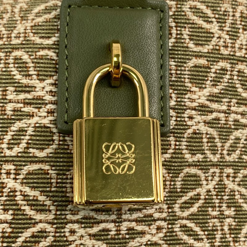 △ Loewe 羅意威 Green Calfskin And Canvas Anagram Amazona 19 2 Way Bag 綠色小牛皮和帆布兩用袋 - 267002535-12