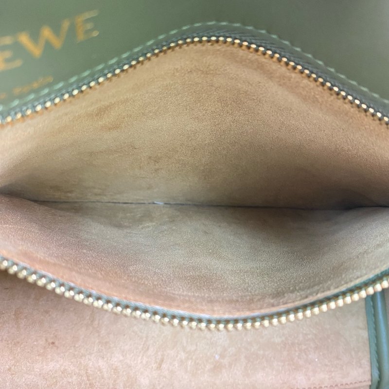 △ Loewe 羅意威 Green Calfskin And Canvas Anagram Amazona 19 2 Way Bag 綠色小牛皮和帆布兩用袋 - 267002535-16