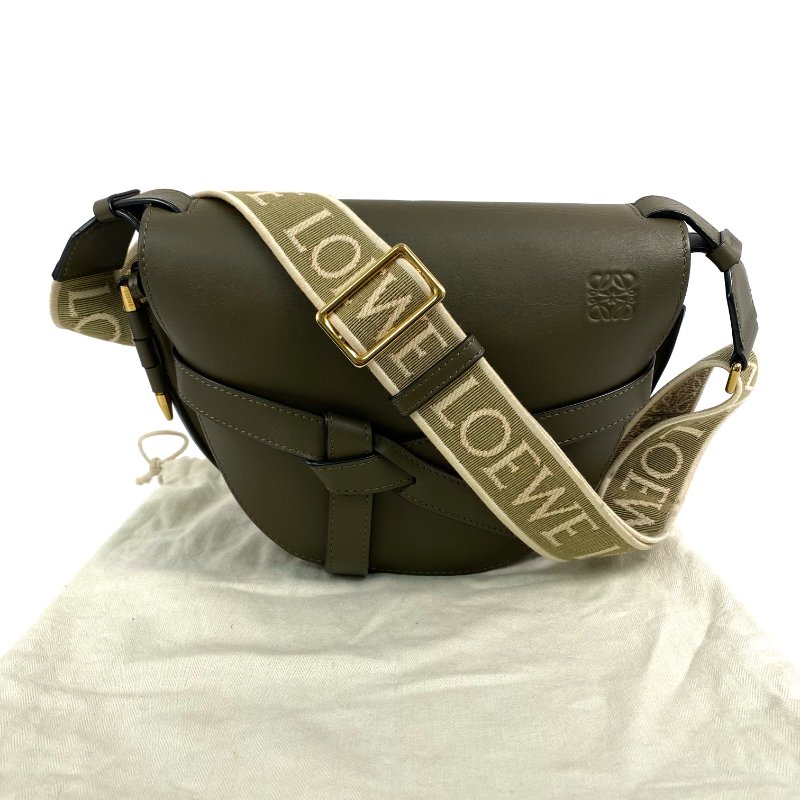 △ Loewe 羅意威 Green Calfskin Gate Dual Shoulder Bag 綠色小牛皮肩背袋 - 267003083-0