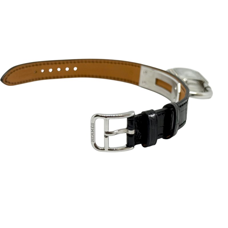 HERMES Kelly 鑽石 貝母錶盤 鱷魚皮錶帶 手錶-14