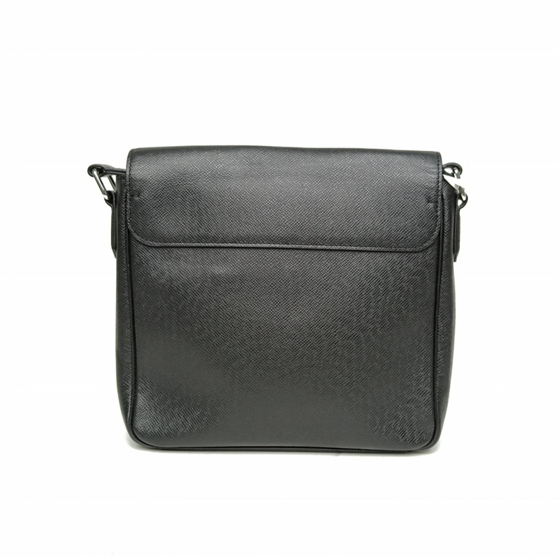 LOUIS VUITTON 黑色牛皮銀扣2019男士斜挎郵差包-2