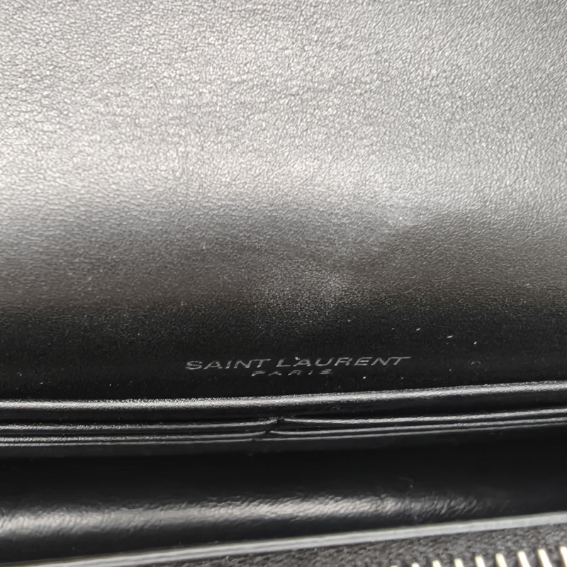 SAINT LAURENT 黑色毛絨銀扣KATE流蘇挎包MIN梅花鹿限定肩背包-5