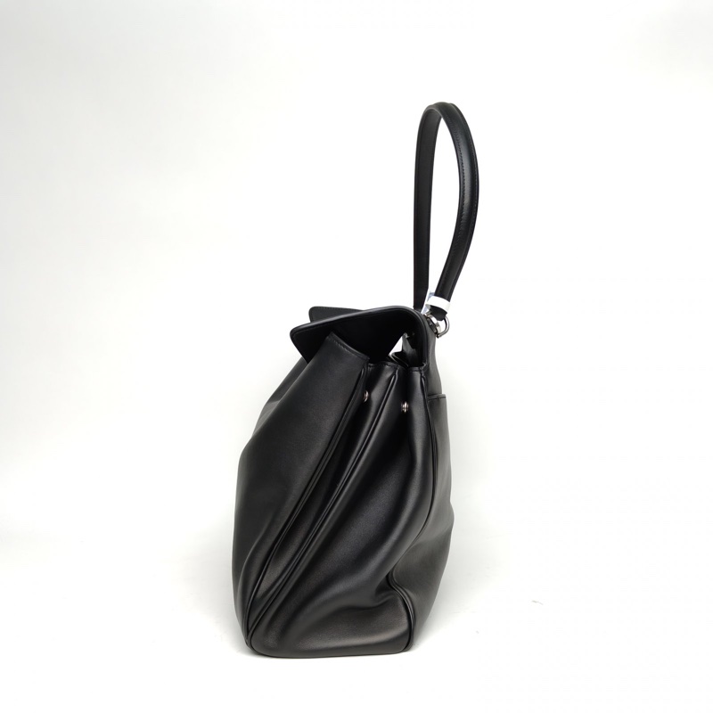 BALENCIAGA Rodeo大號40cm黑色牛皮銀扣肩背包-1