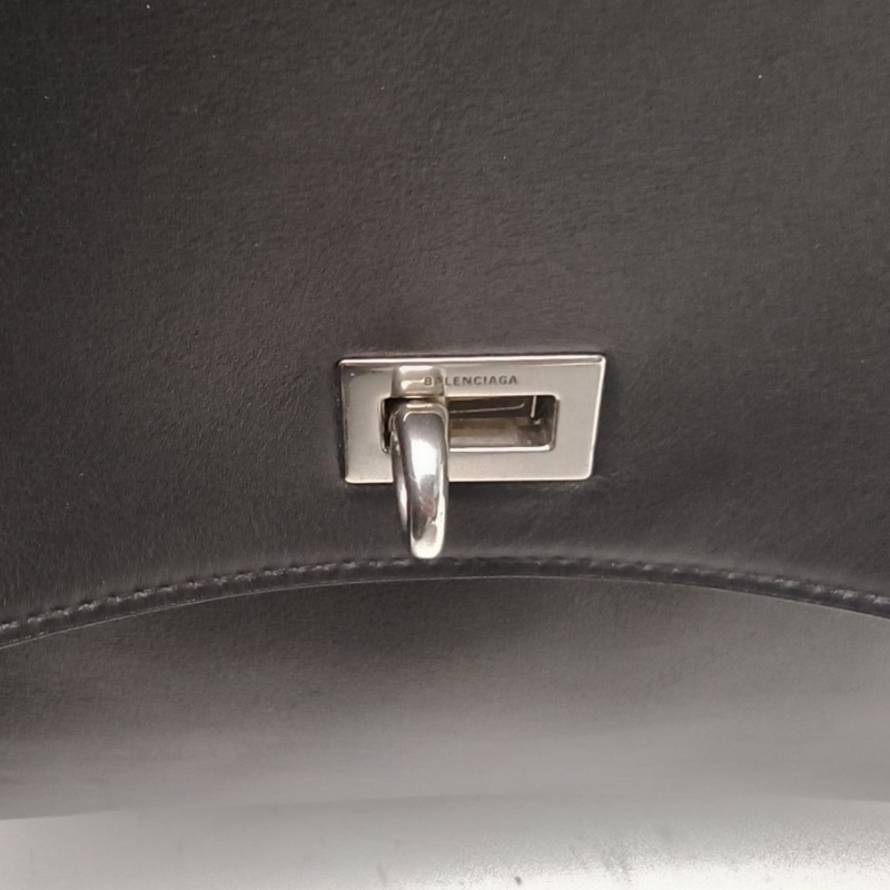 BALENCIAGA Rodeo大號40cm黑色牛皮銀扣肩背包-4