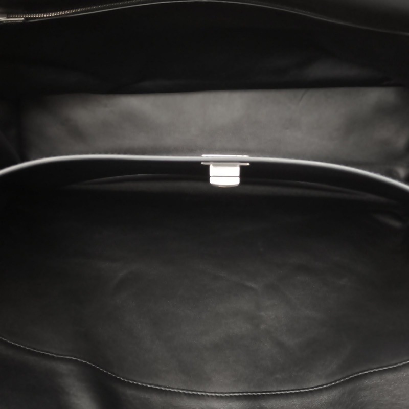 BALENCIAGA Rodeo大號40cm黑色牛皮銀扣肩背包-5