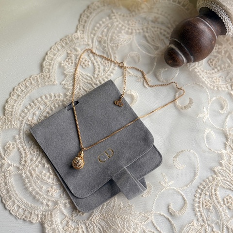 Christian Dior 迪奧 水鑽金球鍍金項鏈 頸鍊 附原裝防塵袋