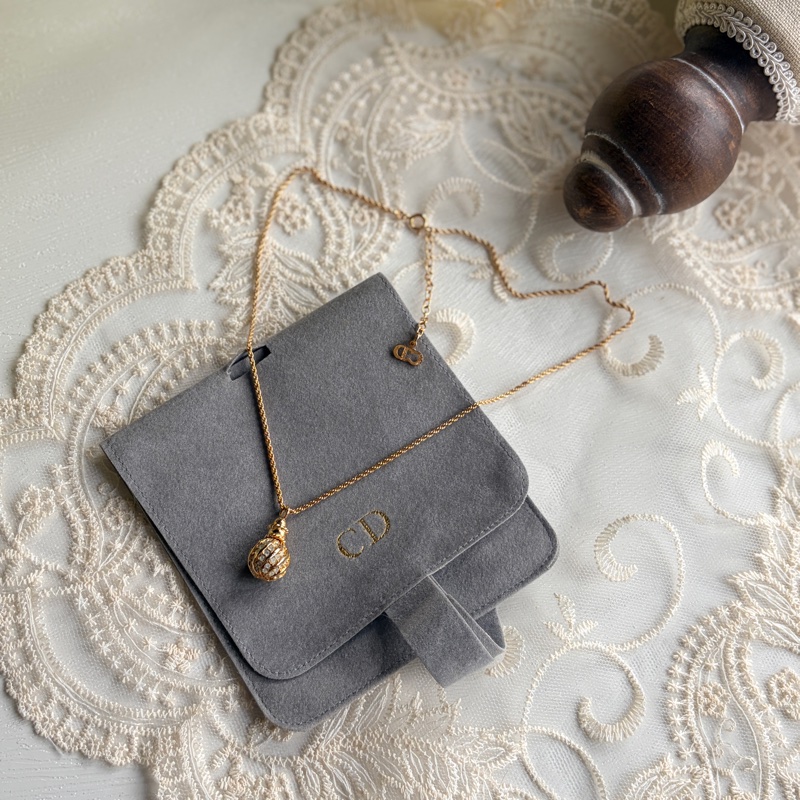 Christian Dior 迪奧 水鑽金球鍍金項鏈 頸鍊 附原裝防塵袋-0