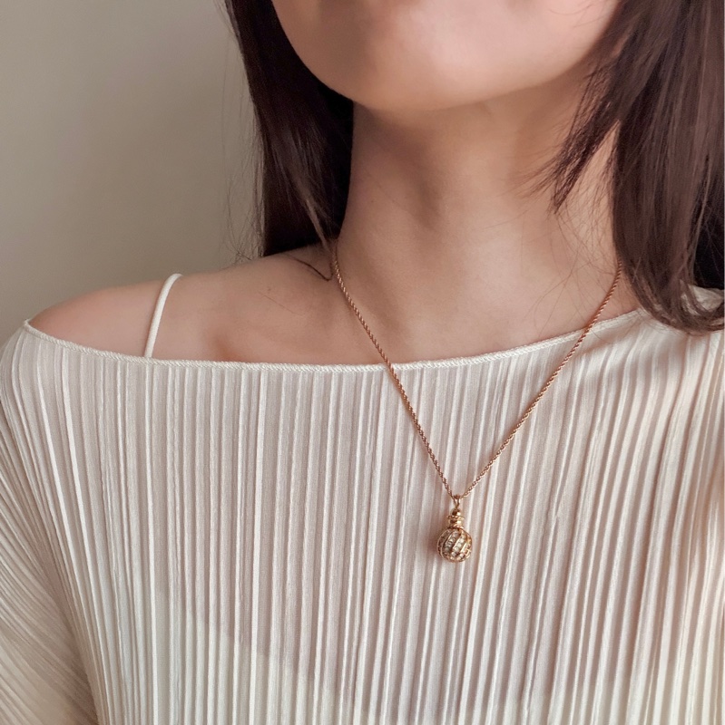 Christian Dior 迪奧 水鑽金球鍍金項鏈 頸鍊 附原裝防塵袋-1