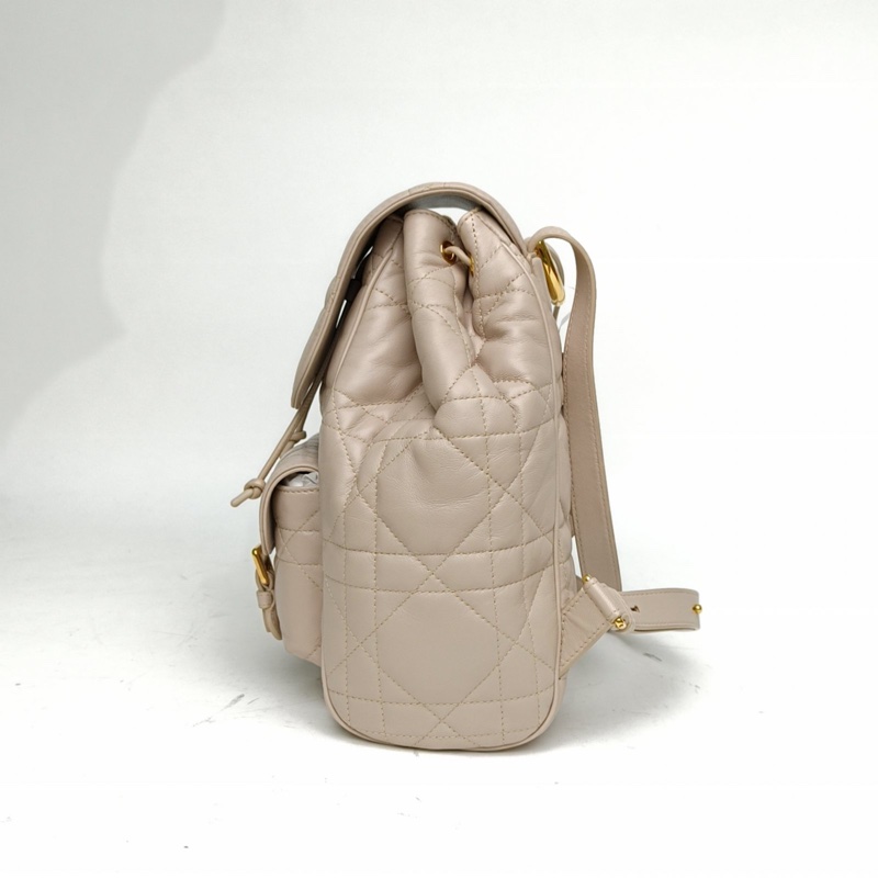 DIOR 裸色羊皮金扣20242025早春系列Caro中號雙肩包-1