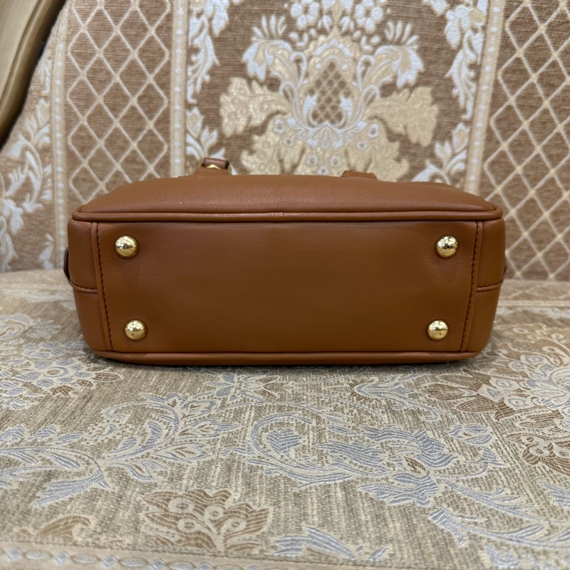 Miumiu 焦糖牛皮金釦Arcadie手提肩斜背包5BB142-5