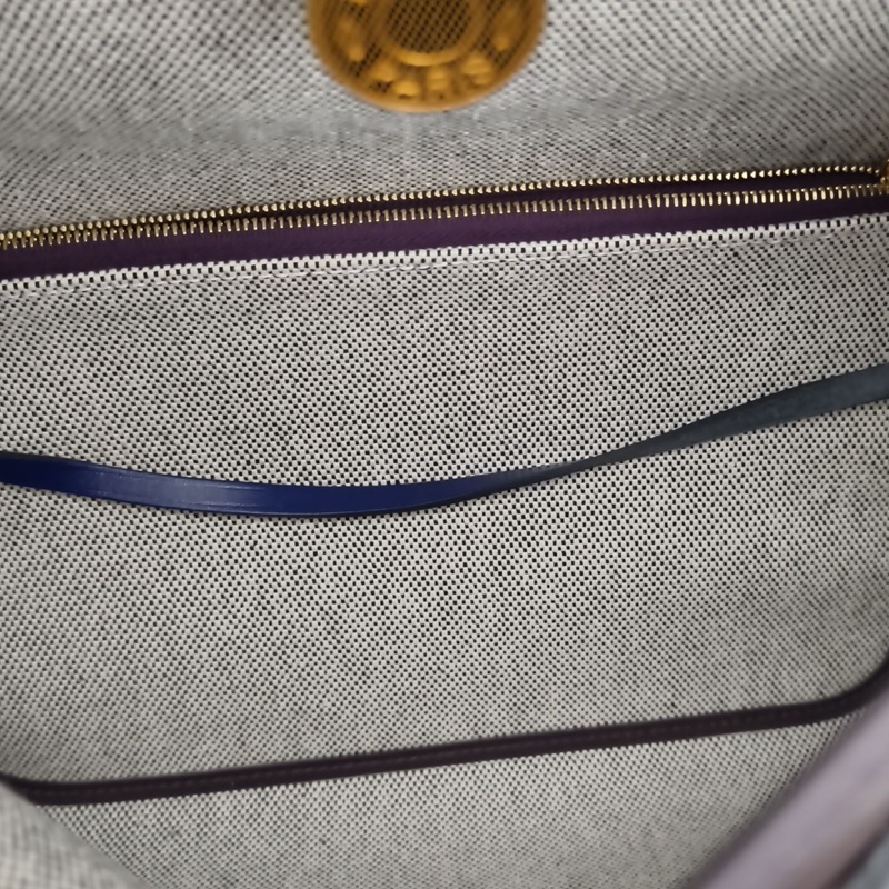 HERMES Herbag31加侖紫拼寶石藍防水帆布/Hunter牛皮Z刻肩背包-5