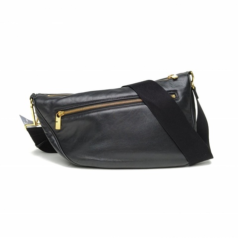 Burberry 黑色牛皮SHIELD信使包腋下包斜挎包