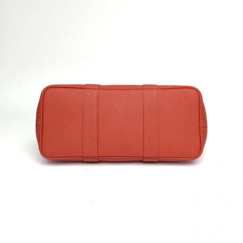 HERMES GardenParty花園包30櫻花粉NEGONA皮/帆布Y刻銀扣肩背包-3