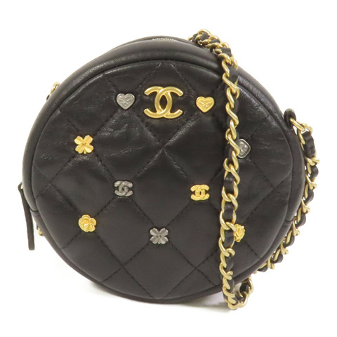 CHANEL 羊皮皮革Chain Shoulder金扣鏈帶肩背袋