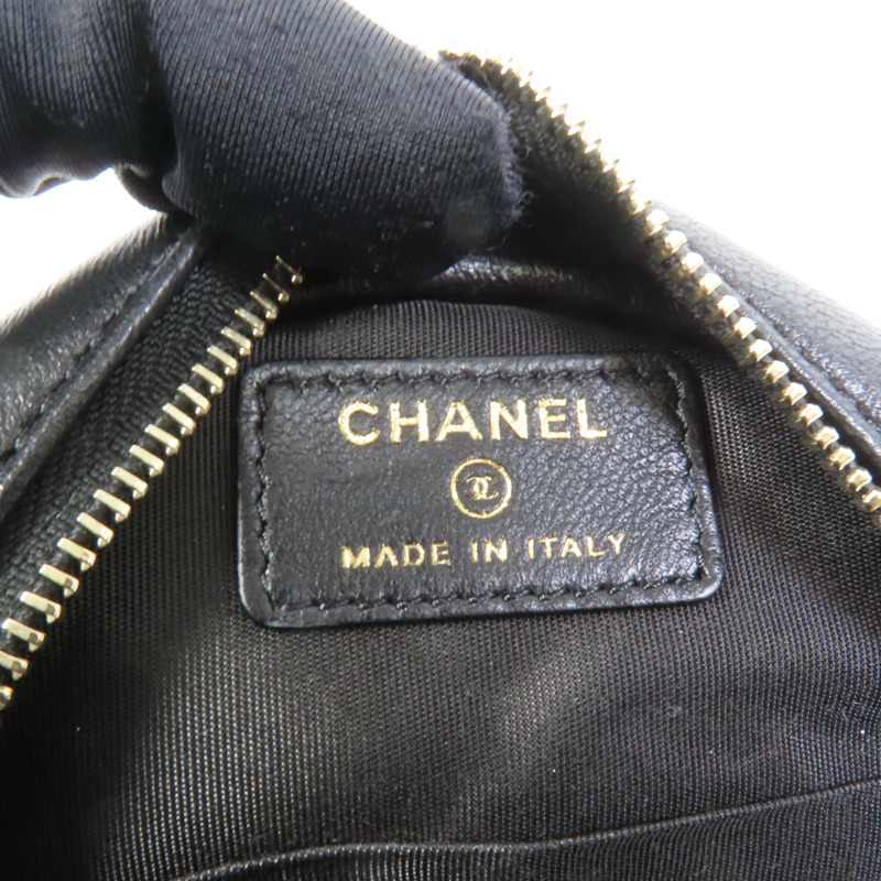 CHANEL 羊皮皮革Chain Shoulder金扣鏈帶肩背袋-7