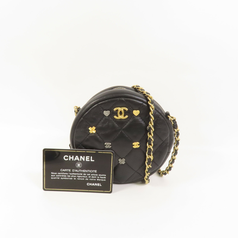 CHANEL 羊皮皮革Chain Shoulder金扣鏈帶肩背袋-10