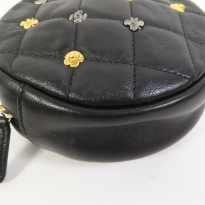 CHANEL 羊皮皮革Chain Shoulder金扣鏈帶肩背袋-11