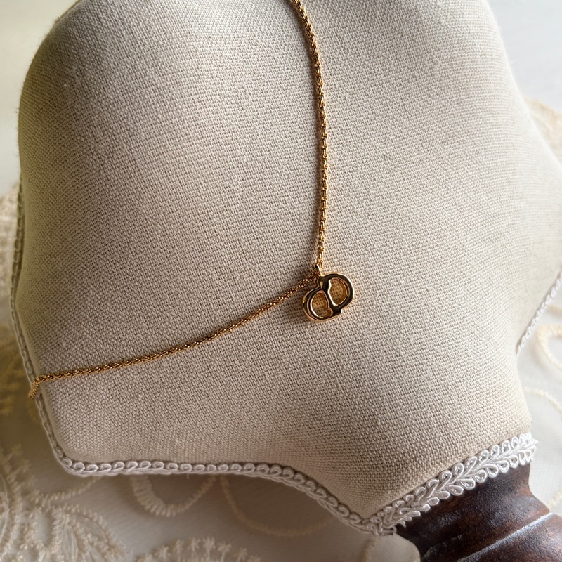 Christian Dior 迪奧 CD logo 標誌鍍金項鏈 頸鍊-7