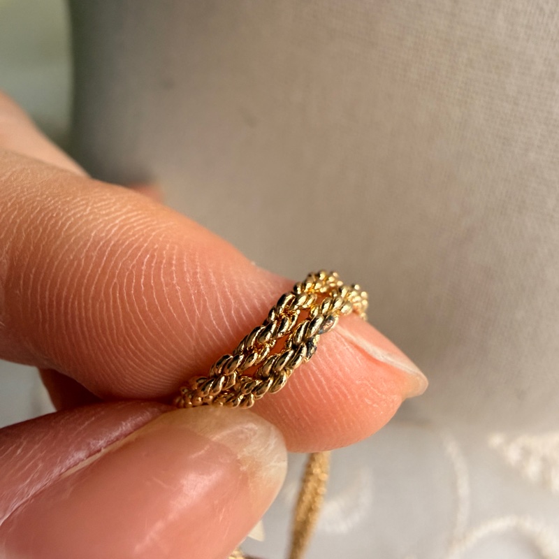 Christian Dior 迪奧 CD logo 標誌鍍金項鏈 頸鍊-12