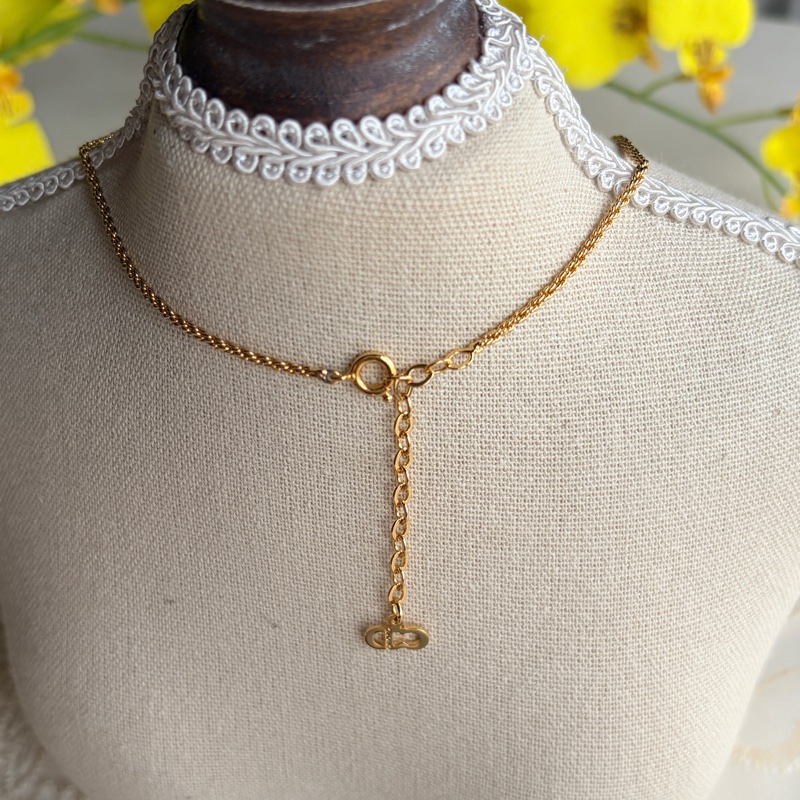 Christian Dior 迪奧 CD logo 標誌鍍金項鏈 頸鍊-13