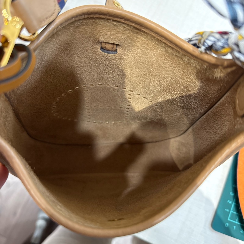 愛馬仕的mini Evelyn’s 金棕金肩背包斜挎包兩用-12