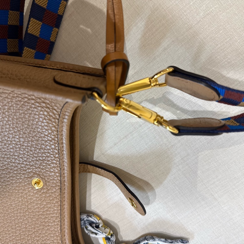 愛馬仕的mini Evelyn’s 金棕金肩背包斜挎包兩用-13