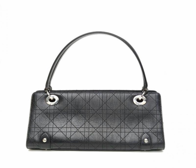 【93新 ✨ 全網最低價！】DIOR迪奧  中古橫版戴妃  拉鍊開合手提包  銀標 女款 黑色（下單前先詢問庫存❗️）-2