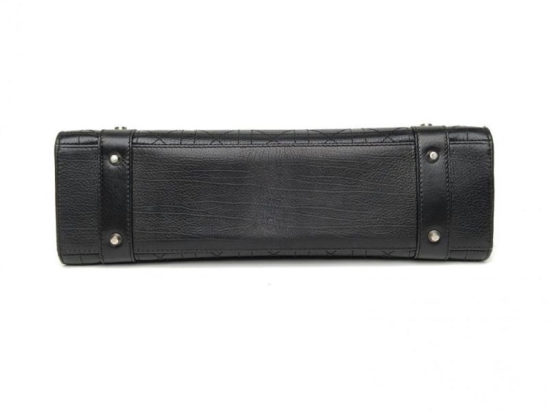 【93新 ✨ 全網最低價！】DIOR迪奧  中古橫版戴妃  拉鍊開合手提包  銀標 女款 黑色（下單前先詢問庫存❗️）-6