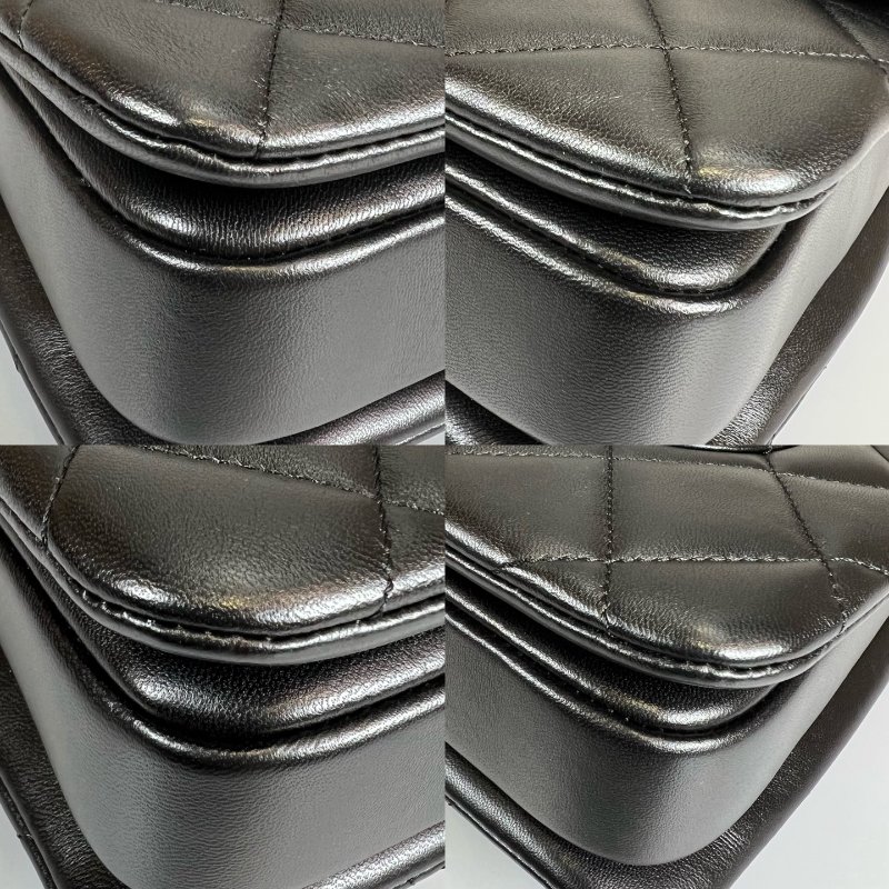 CHANEL TRENDYCC 25玫瑰金菱格提把側肩包 黑羊皮 A92236/晶片款-14