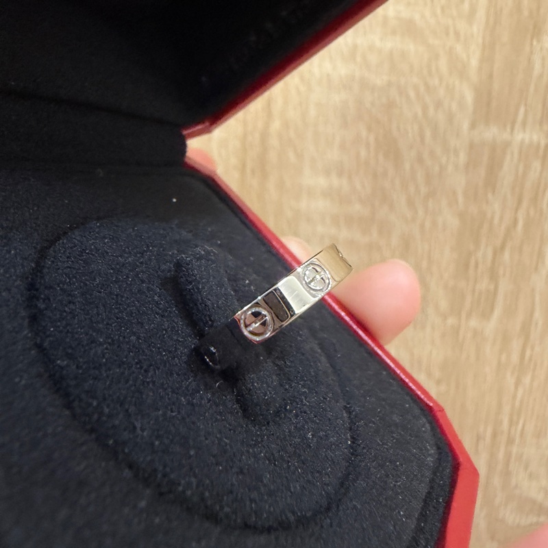 Cartier 750白K金Love小型款戒指B4085150-3