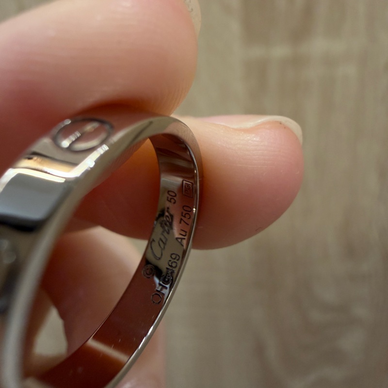 Cartier 750白K金Love小型款戒指B4085150-5