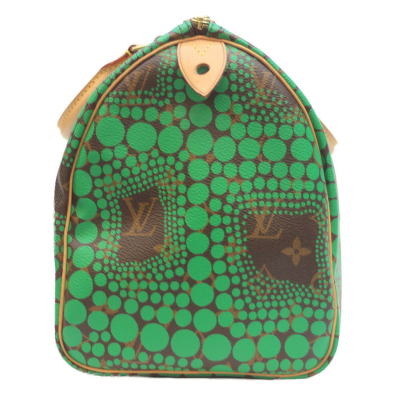 路易威登 x KY 草間彌生 2012 Monogram Town Pumpkin Dot Vert Speedy 30 波士頓包，綠色 (M40694) 女款-1