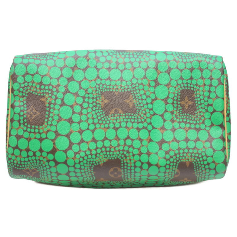 路易威登 x KY 草間彌生 2012 Monogram Town Pumpkin Dot Vert Speedy 30 波士頓包，綠色 (M40694) 女款-4