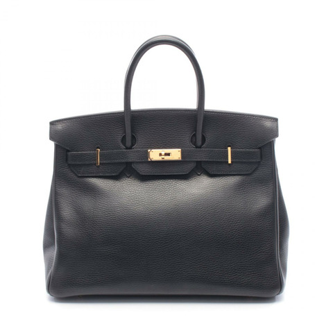 愛馬仕 Birkin 35 手提包，Ardennes 皮革，黑色，二手，女士，金色五金
