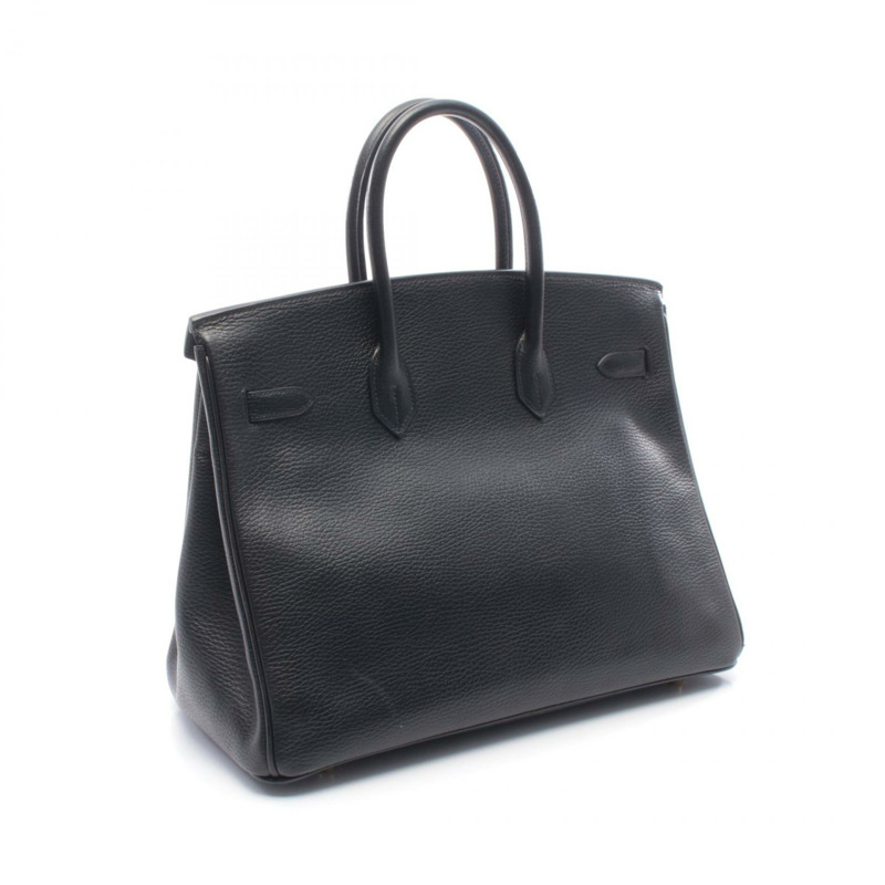 愛馬仕 Birkin 35 手提包，Ardennes 皮革，黑色，二手，女士，金色五金-1