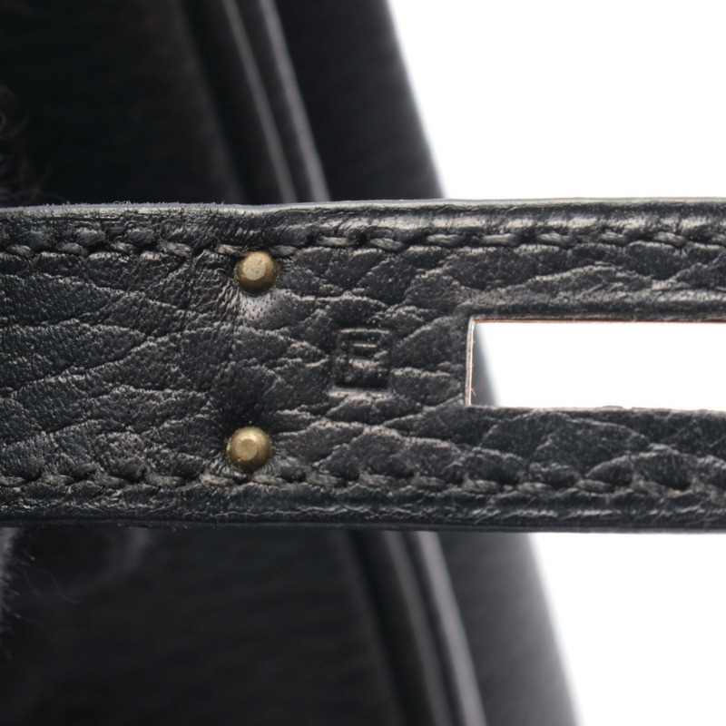 愛馬仕 Birkin 35 手提包，Ardennes 皮革，黑色，二手，女士，金色五金-4