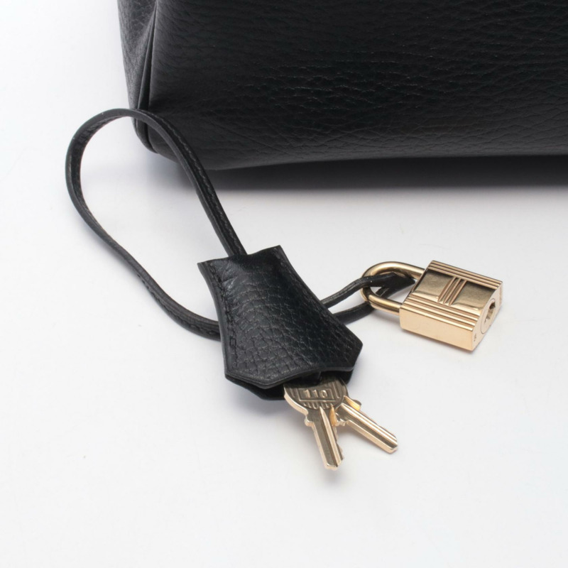 愛馬仕 Birkin 35 手提包，Ardennes 皮革，黑色，二手，女士，金色五金-5